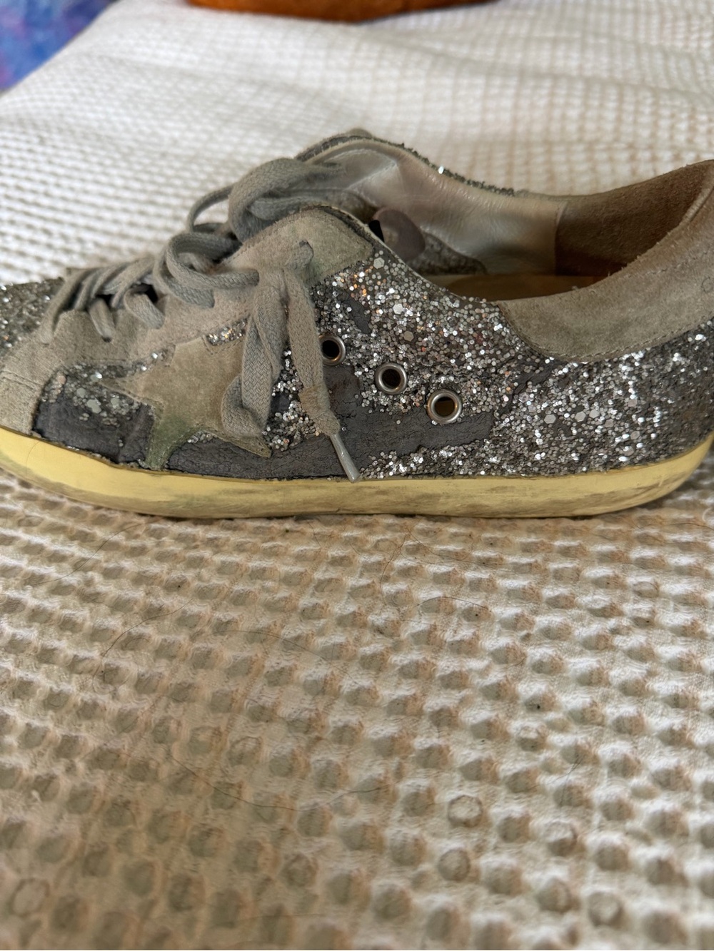 Golden Goose Silver Glitter Superstar Low-Top Sneaker - Picture 7 of 8